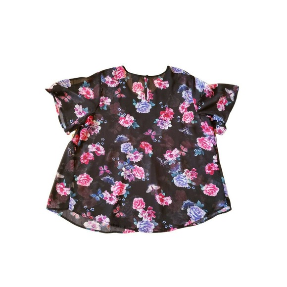 Torrid Sheer Lace Floral And Butterfly Blouse Size 0/0x - Picture 5 of 7